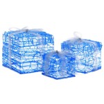 vidaXL Cutii cadou de Crăciun decorative, 3 buc., alb rece, acril vidaXL Cutii cadou de Crăciun decorative, 3 buc., alb rece, acril