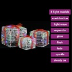 vidaXL Cutii cadou de Crăciun decorative, 3 buc., multicolor, acril