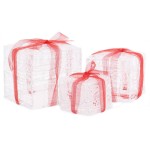 vidaXL Cutii cadou de Crăciun decorative, 3 buc., multicolor, acril