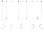 vidaXL Lumini lună și stele, 138 LED-uri, alb cald, cu telecomandă vidaXL Lumini lună și stele, 138 LED-uri, alb cald, cu telecomandă