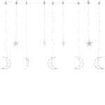 vidaXL Lumini lună și stele, 138 LED-uri, alb rece, cu telecomandă vidaXL Lumini lună și stele, 138 LED-uri, alb rece, cu telecomandă