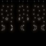 vidaXL Lumini lună și stele, 138 LED-uri, alb rece, cu telecomandă vidaXL Lumini lună și stele, 138 LED-uri, alb rece, cu telecomandă
