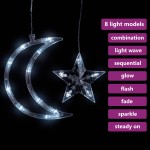 vidaXL Lumini lună și stele, 138 LED-uri, alb rece, cu telecomandă vidaXL Lumini lună și stele, 138 LED-uri, alb rece, cu telecomandă