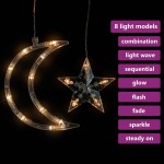 vidaXL Lumini lună și stele, 345 LED-uri, alb cald, cu telecomandă vidaXL Lumini lună și stele, 345 LED-uri, alb cald, cu telecomandă