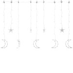 vidaXL Lumini lună și stele, 345 LED-uri, alb rece, cu telecomandă vidaXL Lumini lună și stele, 345 LED-uri, alb rece, cu telecomandă