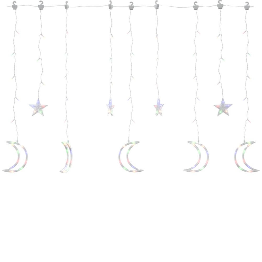vidaXL Lumini lună și stele, 345 LED-uri, multicolor, cu telecomandă