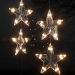 vidaXL Instalație lumini tip perdea stele 200 LED alb cald 8 funcții
