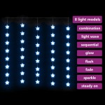 vidaXL Instalație lumini tip perdea stele 200 LED albastru 8 funcții