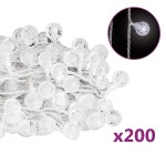 vidalXL Ghirlandă luminoasă, 200 LED-uri, alb rece, 8 funcții, 20 m vidalXL Ghirlandă luminoasă, 200 LED-uri, alb rece, 8 funcții, 20 m