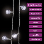 vidalXL Ghirlandă luminoasă, 200 LED-uri, alb rece, 8 funcții, 20 m vidalXL Ghirlandă luminoasă, 200 LED-uri, alb rece, 8 funcții, 20 m