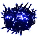 vidaXL Instalație de lumini cu 400 LED-uri, albastru, 40 m, 8 efecte