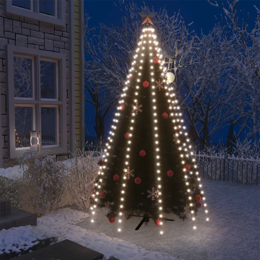 vidaXL Instalație brad de Crăciun cu 250 LED-uri, alb rece, 250 cm