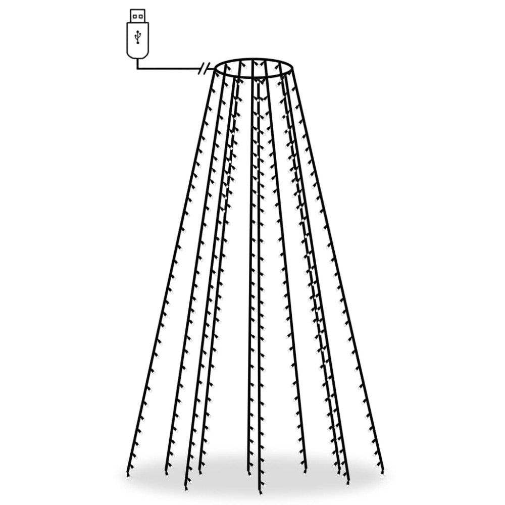 vidaXL Instalație pom de Crăciun cu 300 LED-uri albastru 300 cm