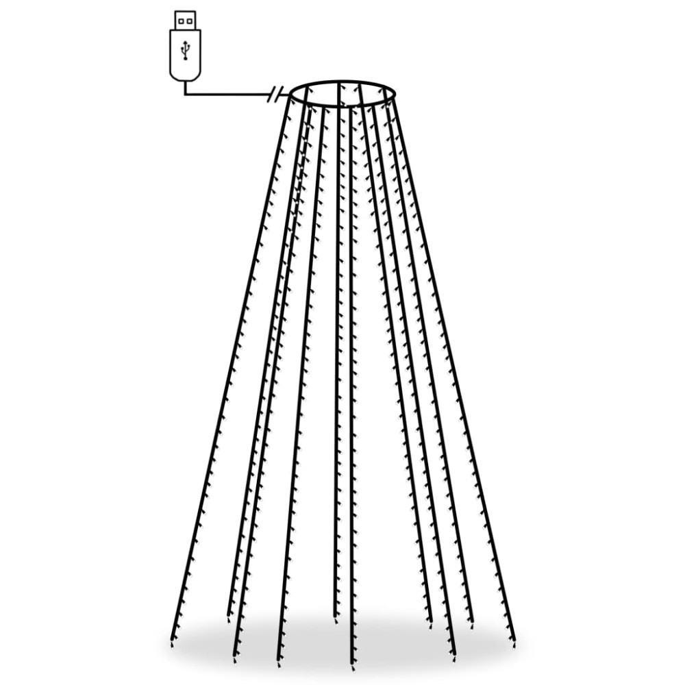 vidaXL Instalație brad 500 LED-uri albastru 500 cm interior/exterior