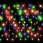 vidaXL Lumini de perdea tip gheață 400 LED-uri colorate 8 funcții 10 m vidaXL Lumini de perdea tip gheață 400 LED-uri colorate 8 funcții 10 m