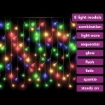vidaXL Lumini de perdea tip gheață 400 LED-uri colorate 8 funcții 10 m vidaXL Lumini de perdea tip gheață 400 LED-uri colorate 8 funcții 10 m