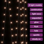 vidaXL Instalație lumini tip perdea 300 LED alb cald 3x3 m 8 funcții