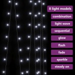 vidaXL Instalație lumini tip perdea 300 LED alb rece 3x3 m 8 funcții vidaXL Instalație lumini tip perdea 300 LED alb rece 3x3 m 8 funcții