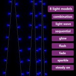 vidaXL Instalație lumini tip perdea 300 LED albastru 3x3 m 8 funcții