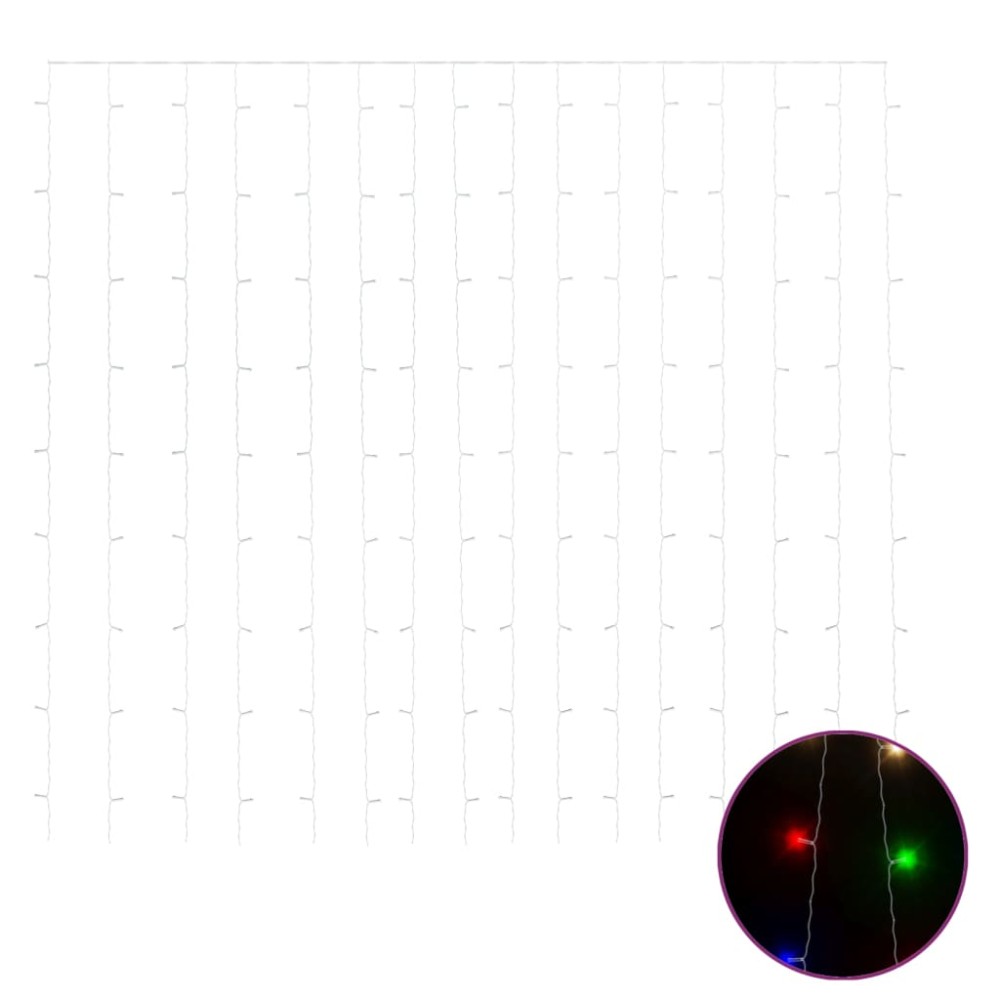 vidaXL Instalație lumini tip perdea 300 LED multicolor 3x3 m 8 funcții
