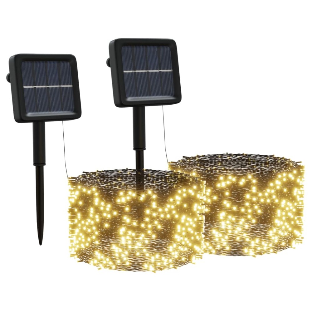 vidaXL Lumini solare, 2 buc, 2x200, LED, alb cald, interior exterior