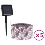 vidaXL Instalație solară lumini 5x200 LED alb cald interior/exterior