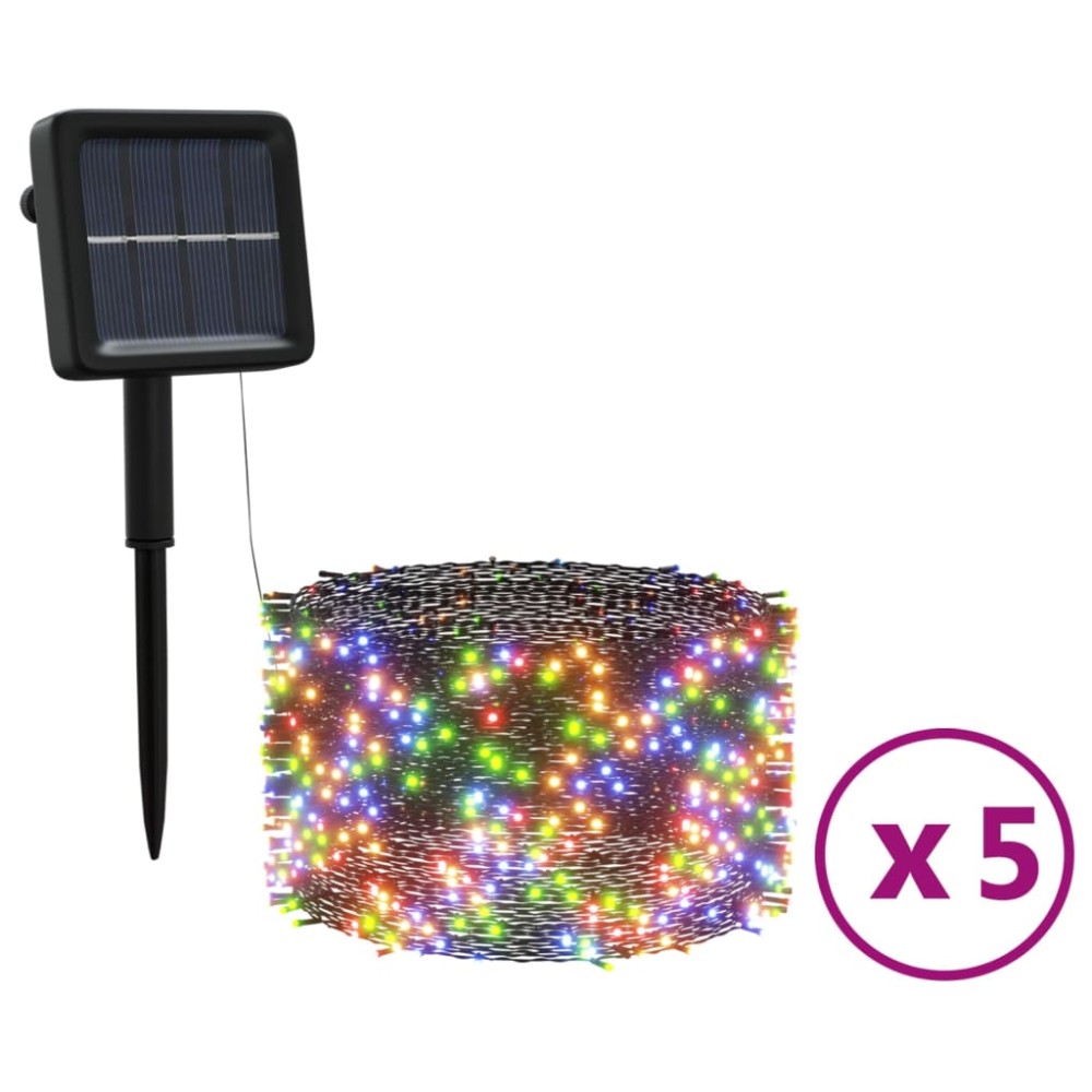 vidaXL Lumini solare feerice 5 buc 5x200 LED colorat interior/exterior