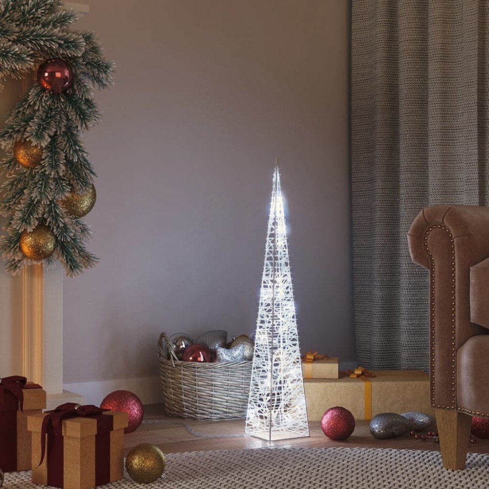 vidaXL Con de lumină cu LED decorativ, alb rece, 60 cm, acrilic