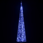 vidaXL Con de lumină cu LED decorativ, albastru, 90 cm, acril vidaXL Con de lumină cu LED decorativ, albastru, 90 cm, acril