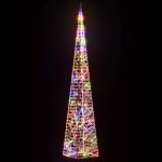 vidaXL Con de lumină cu LED decorativ multicolor, 90 cm, acril vidaXL Con de lumină cu LED decorativ multicolor, 90 cm, acril