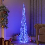 vidaXL Con de lumină cu LED decorativ, albastru, 120 cm, acril vidaXL Con de lumină cu LED decorativ, albastru, 120 cm, acril
