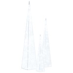 vidaXL Set conuri decorative cu LED-uri, alb rece, 30/45/60 cm, acril vidaXL Set conuri decorative cu LED-uri, alb rece, 30/45/60 cm, acril