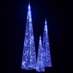 vidaXL Set conuri decorative cu LED-uri albastru 30/45/60 cm acrilic vidaXL Set conuri decorative cu LED-uri albastru 30/45/60 cm acrilic