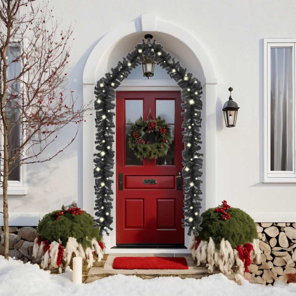 vidaXL Ghirlandă de Crăciun cu lumini LED, negru, 10 m