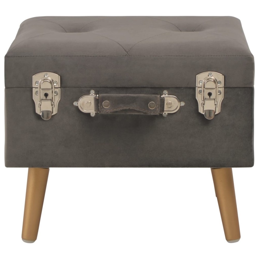 vidaXL Taburet de depozitare, gri, 40 cm, catifea