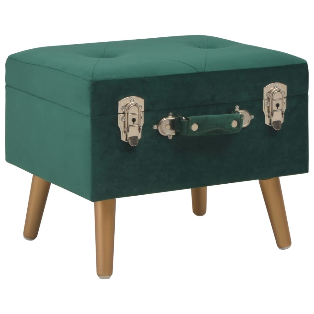 vidaXL Taburete de depozitare, 3 buc., verde, catifea