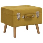 vidaXL Taburete de depozitare, 3 buc., galben muștar, catifea vidaXL Taburete de depozitare, 3 buc., galben muștar, catifea