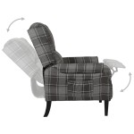 vidaXL Fotoliu rabatabil, gri, material textil