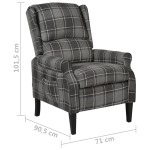 vidaXL Fotoliu rabatabil, gri, material textil