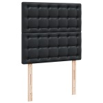 vidaXL Pat cu arcuri cu saltea, negru, de o persoană, piele ecologică vidaXL Pat cu arcuri cu saltea, negru, de o persoană, piele ecologică