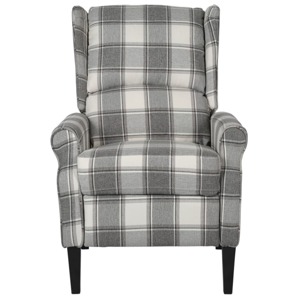 vidaXL Fotoliu rabatabil, gri și alb, material textil