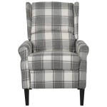 vidaXL Fotoliu rabatabil, gri și alb, material textil