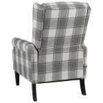vidaXL Fotoliu rabatabil, gri și alb, material textil