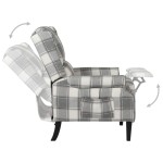 vidaXL Fotoliu rabatabil, gri și alb, material textil