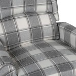vidaXL Fotoliu rabatabil, gri și alb, material textil