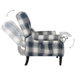 vidaXL Fotoliu extensibil, albastru, material textil