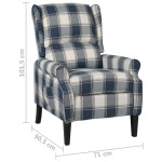 vidaXL Fotoliu extensibil, albastru, material textil