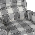 vidaXL Fotoliu de masaj rabatabil, alb gri, material textil vidaXL Fotoliu de masaj rabatabil, alb gri, material textil