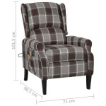 vidaXL Fotoliu de masaj rabatabil, maro, material textil