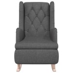 vidaXL Fotoliu picioare balansoar din lemn de hevea gri închis textil